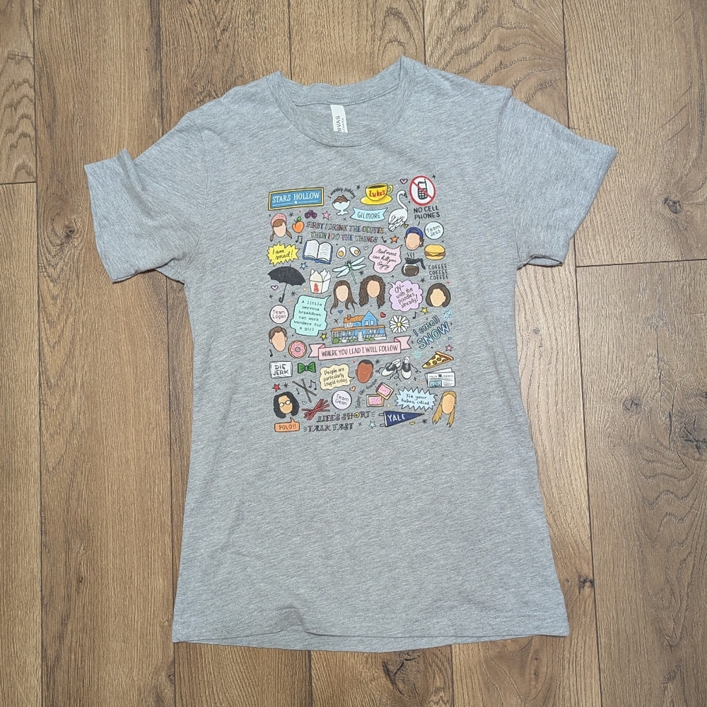 Bella-Canvas Gilmore Girls Gray Small Memories On A Shirt.